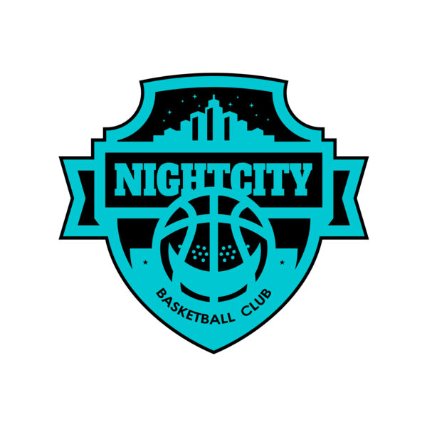 Night city Basketball club logo template Vignette