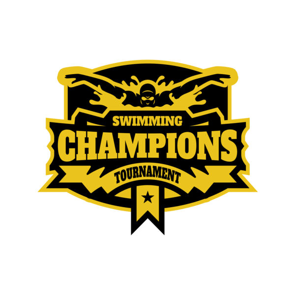 Champions Swimming Tournament logo template Vignette