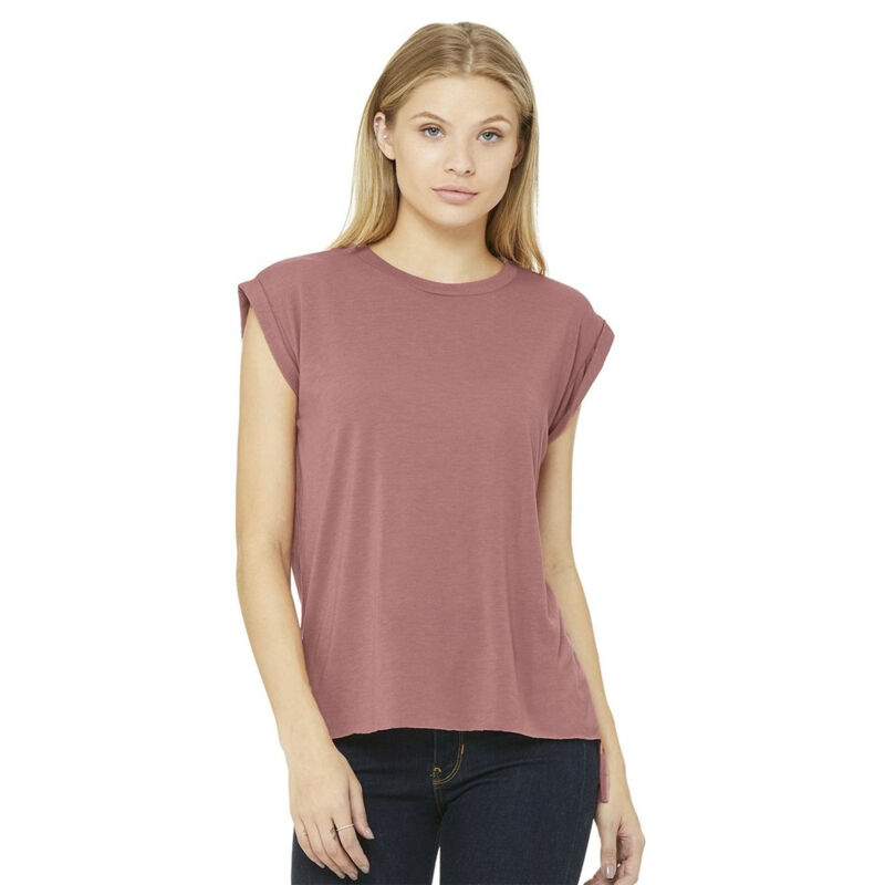 Women’s Flowy Rolled Cuffs Muscle Tee Vignette