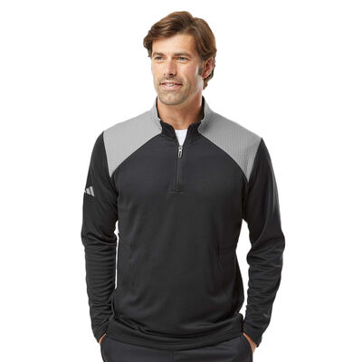Textured Mixed Media Quarter-Zip Pullover Vignette