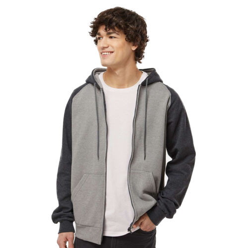 Fleece Raglan Hooded Full-Zip Sweatshirt Vignette