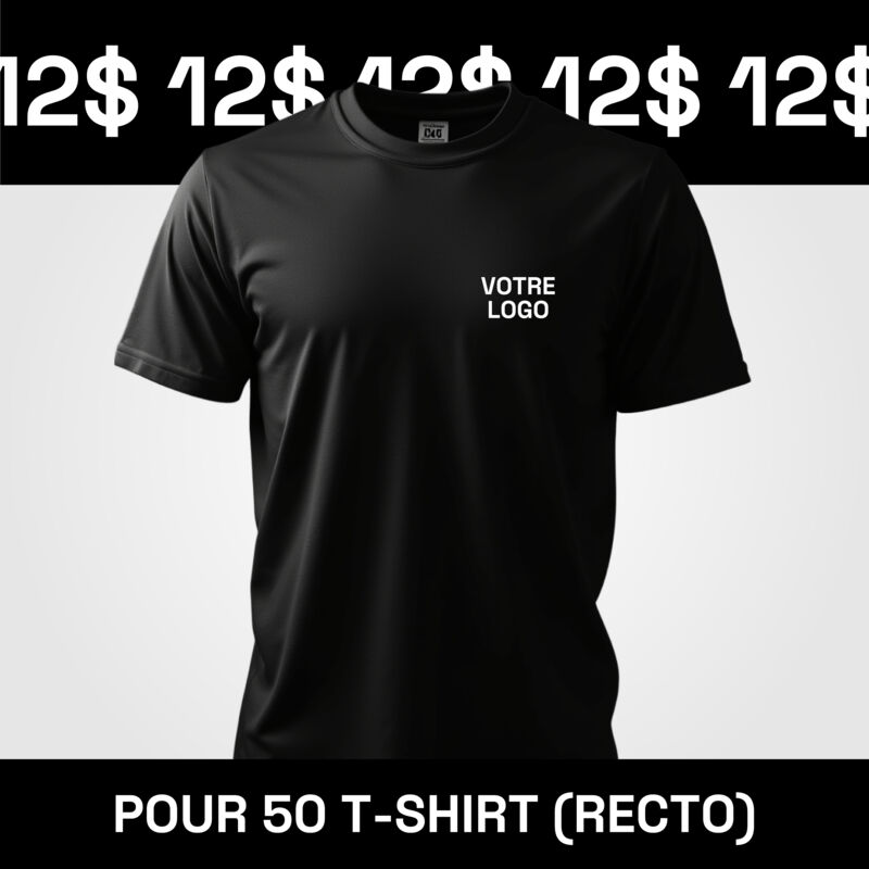 50 T-Shirts à 12$ (Impression Recto) Vignette