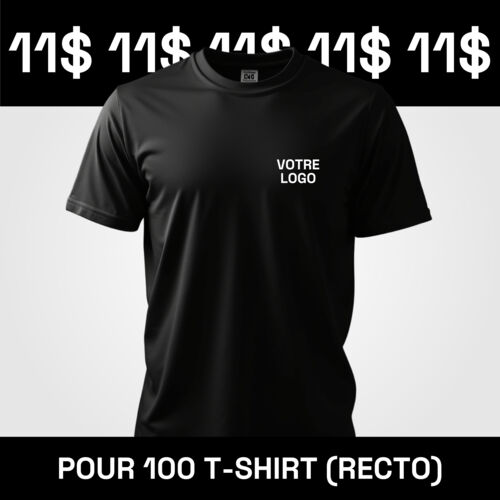 100 T-Shirts à 11$ (Impression Recto) Vignette