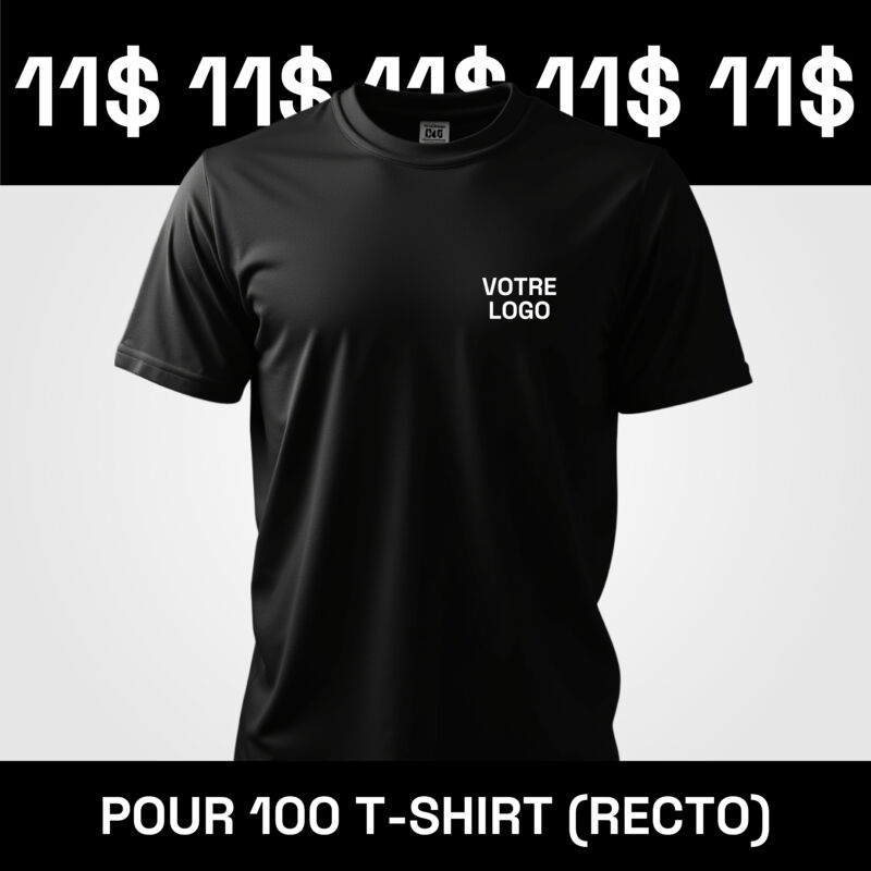 100 T-Shirts à 11$ (Impression Recto) Vignette