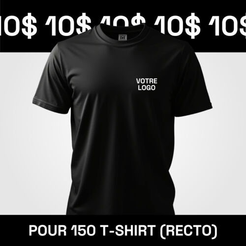 150 T-Shirts à 10$ (Impression Recto) Vignette