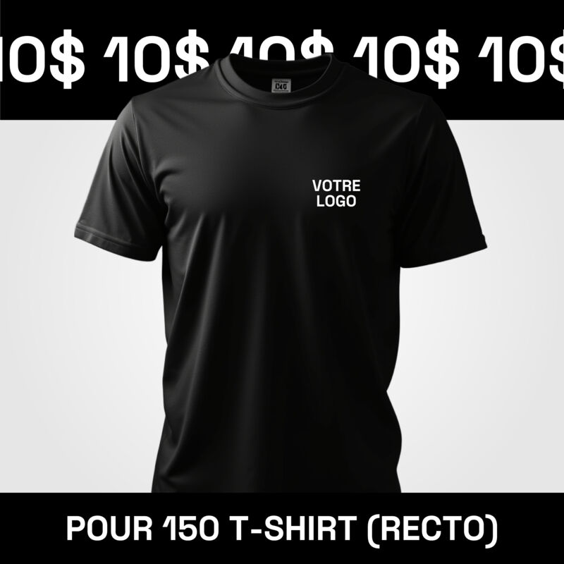 150 T-Shirts à 10$ (Impression Recto) Vignette