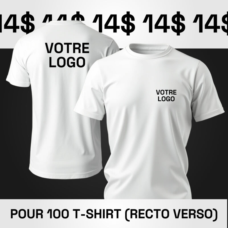 100 T-Shirts à 14$ (Impression Recto Verso) Vignette